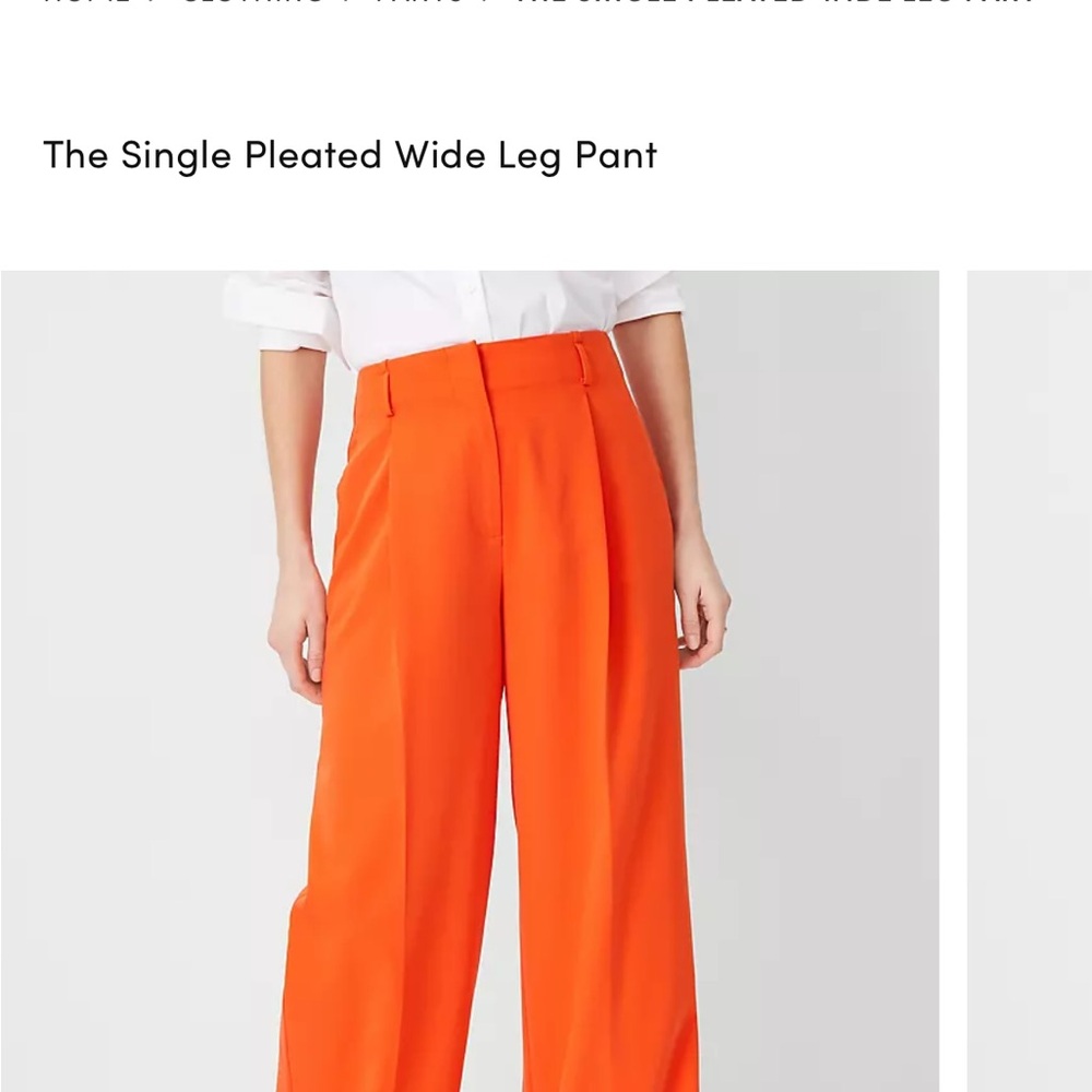 Ann Taylor Bright Orange Wide Leg Pants